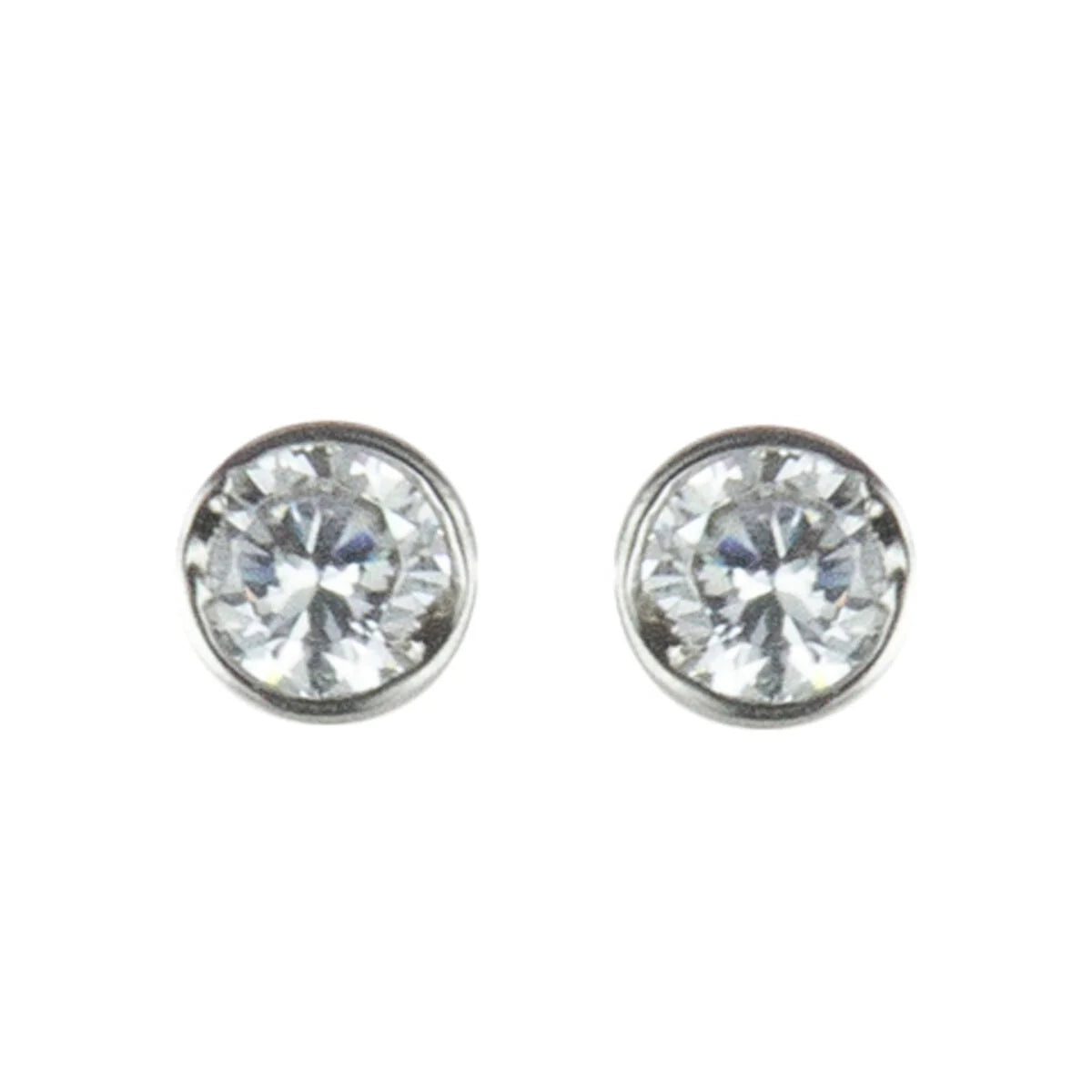 Orecchini in argento tondi con zircone Pearl Sodini