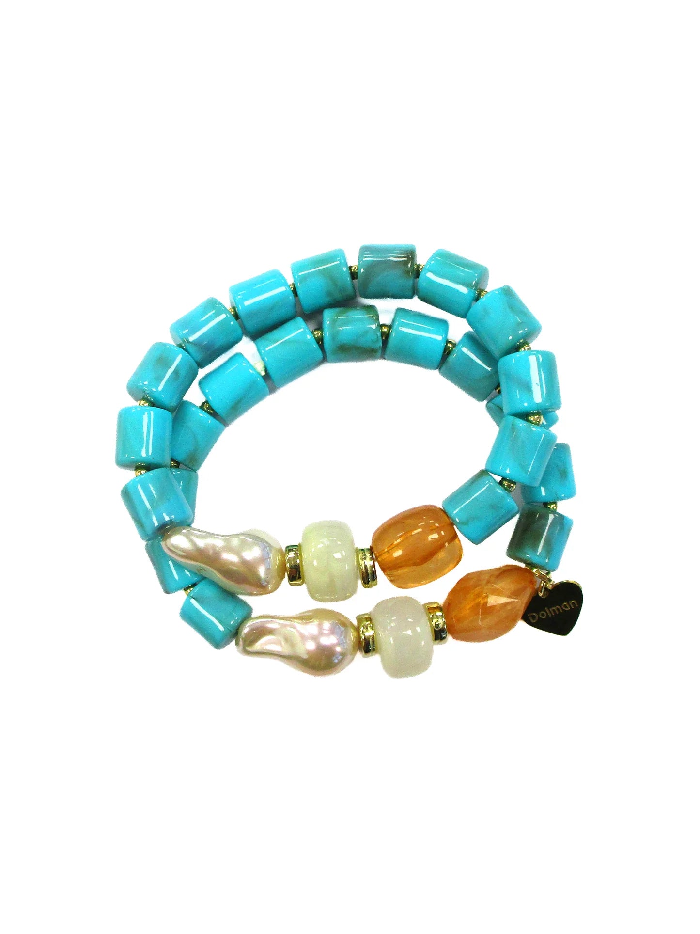 Coppia di bracciali elastici con elementi in resina Galapagos Dolman