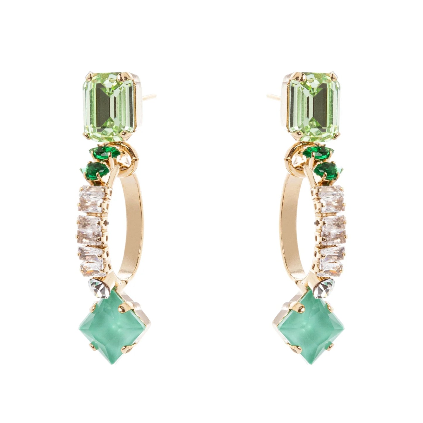 Orecchini con cristalli e cerchio pendente Sirens Sodini