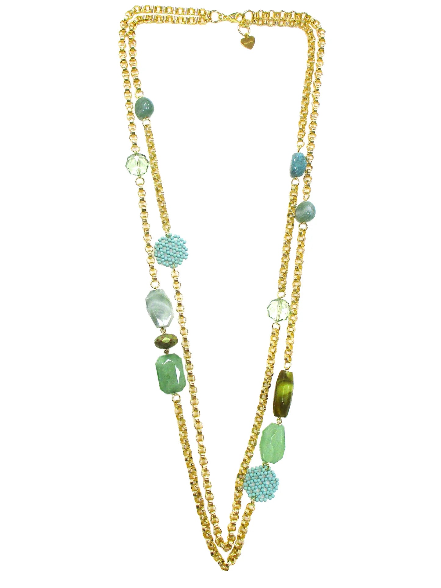 Collana a due fili in catena e resine Crisolite Dolman