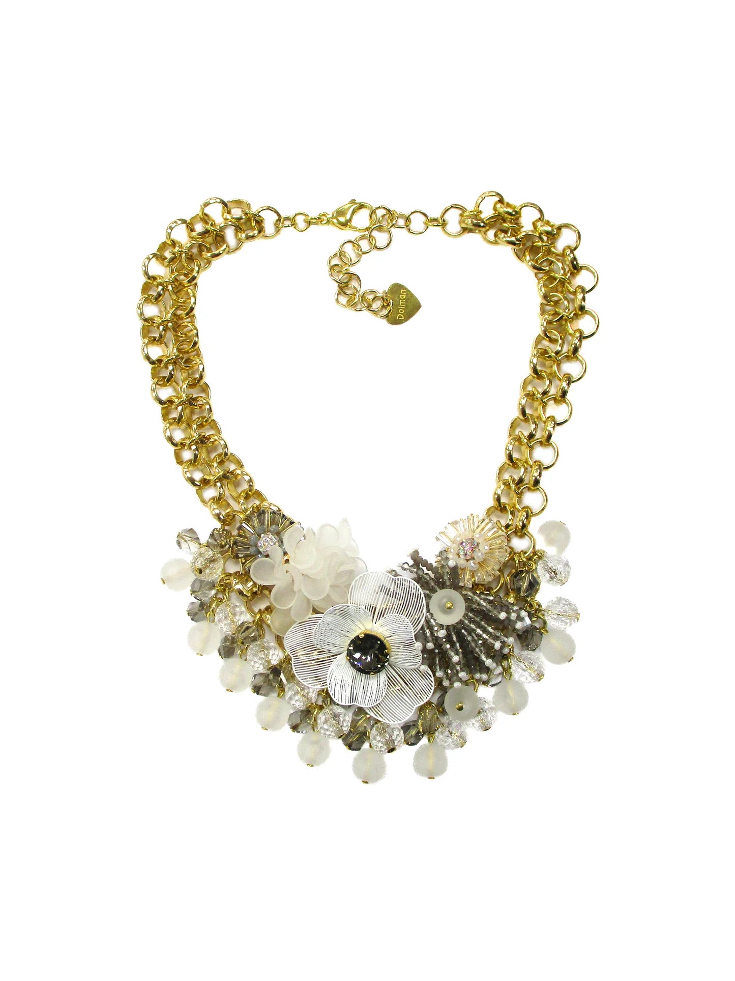 Girocollo a catena con composizione floreale Narciso Dolman
