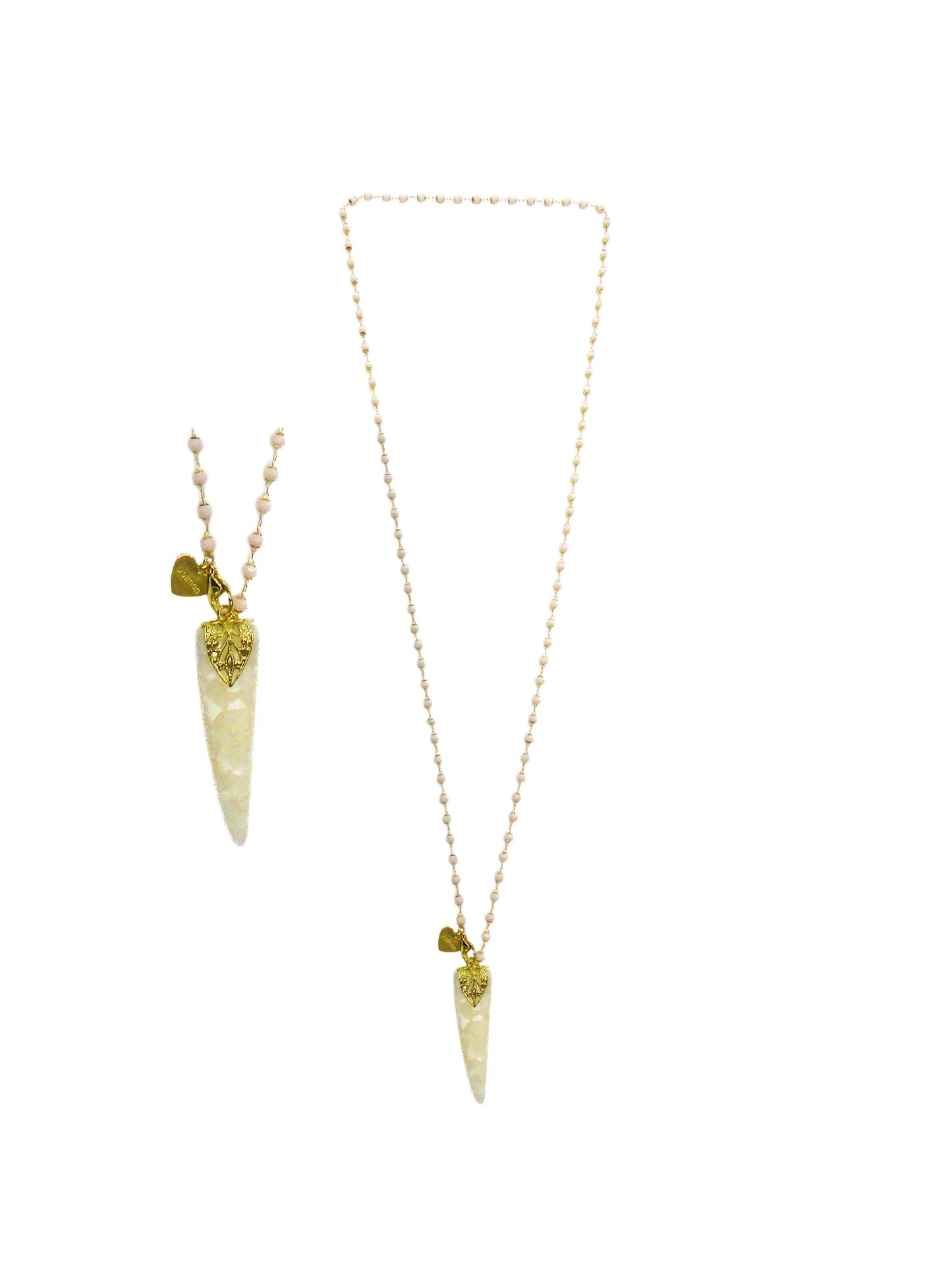 Collana con cristalli e ciondolo a cornetto marmorizzato Tarocchi Dolman
