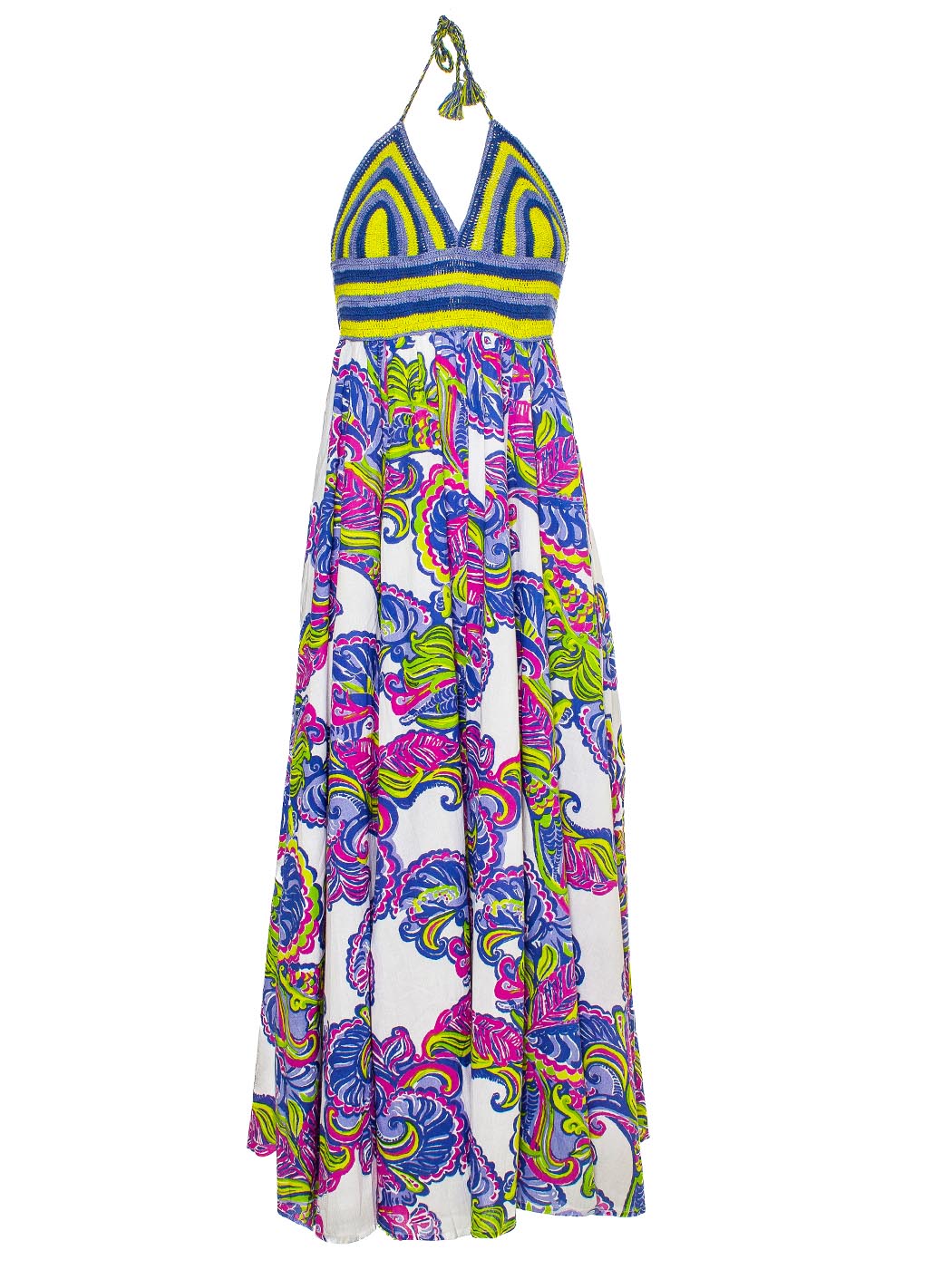 Abito lungo top crochet Cashemere Print Ayfee