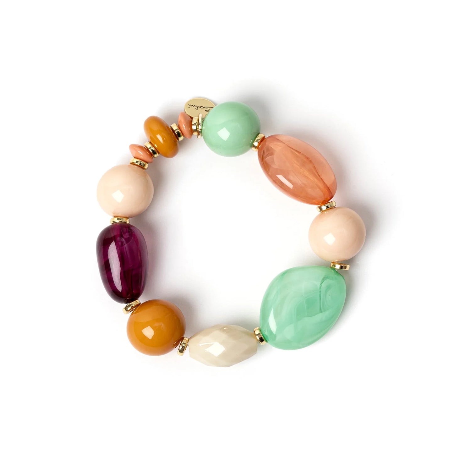 Bracciale elastico boule ed elementi traslucidi Chantal Sodini