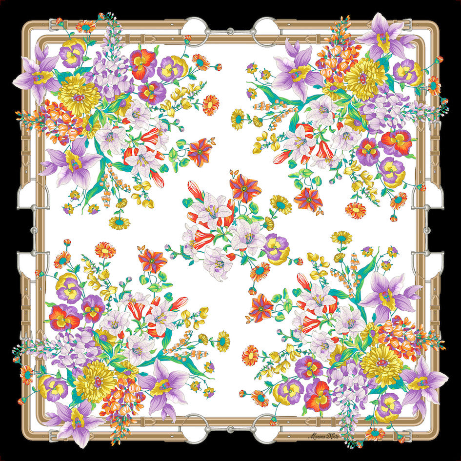 Foulard in seta Mazzolin di fiori Marina D'Este
