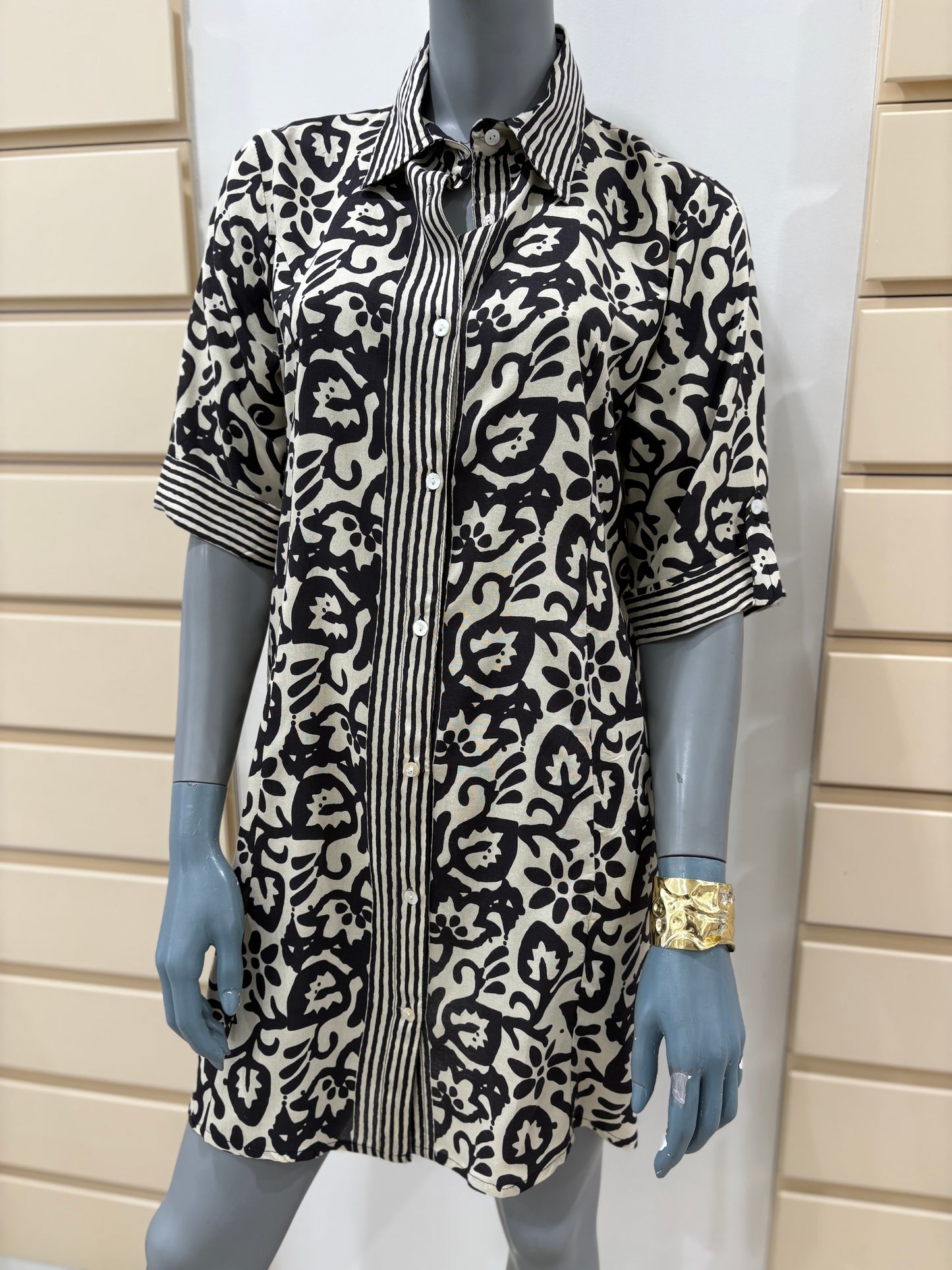 Vestito camicia in rayon Allegoria Karakorum