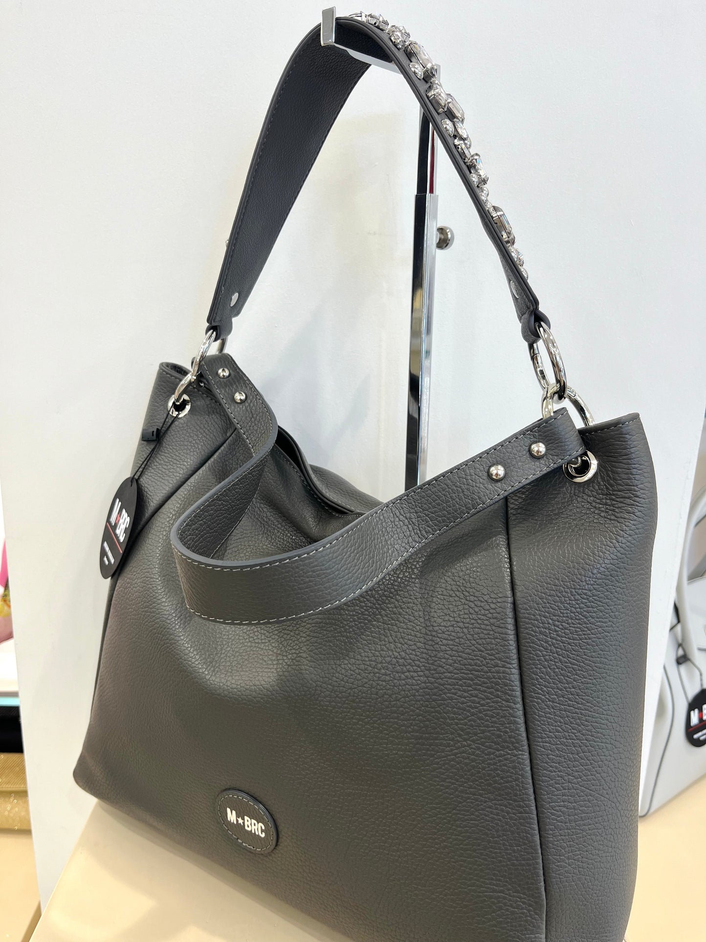 Borsa T415 Grigio_Argento Linea Obo Big Mbrc