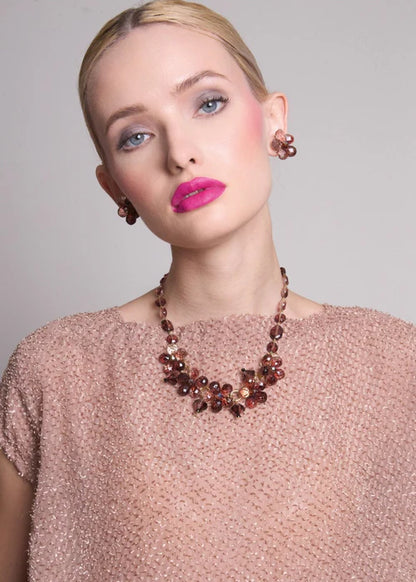 Girocollo con centrale a motivo fiore Coffee Dolman