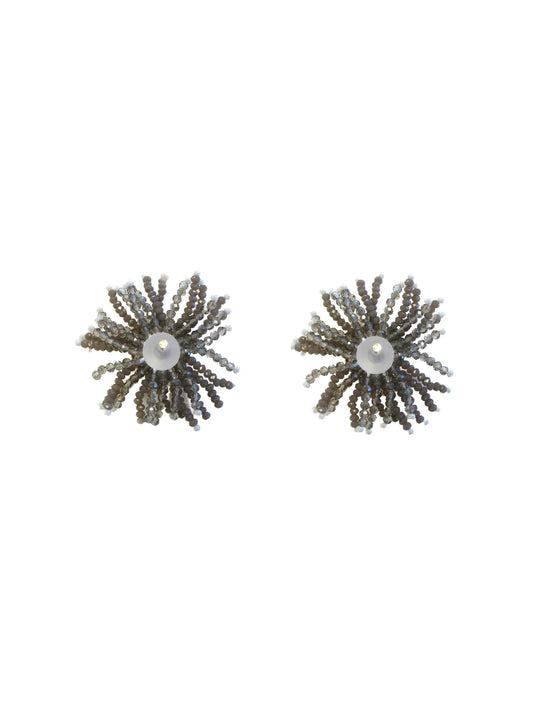 Orecchini a bottone cuciti con cristalli Narciso Dolman