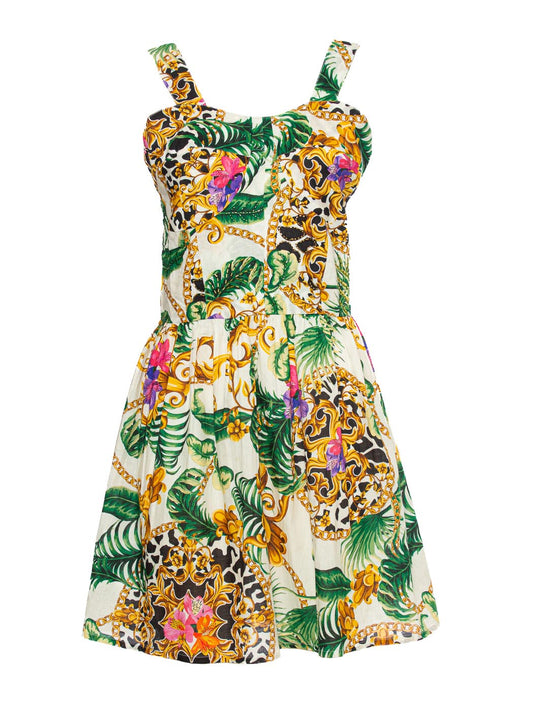 Abito Corto Baroque Animal Flower Ayfee