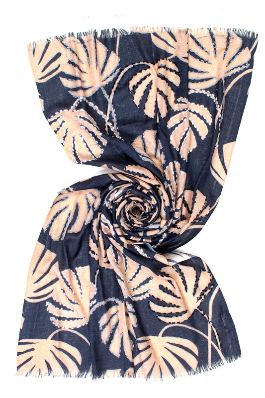 Sciarpa Lana Ricami Palms Ayfee