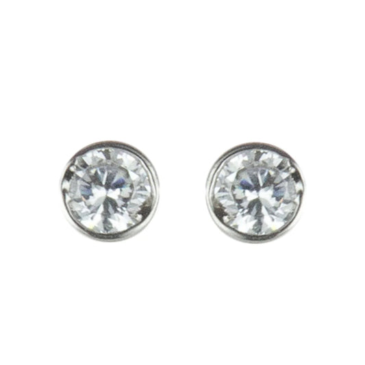 Orecchini in argento tondi con zircone Pearl Sodini