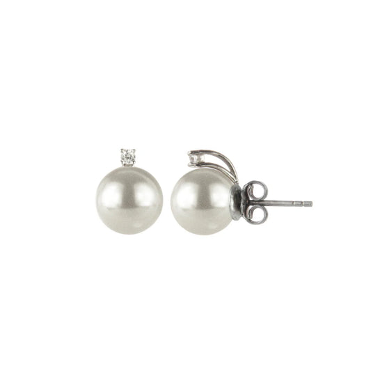 Orecchini in argento con perla e zircone Pearl Sodini