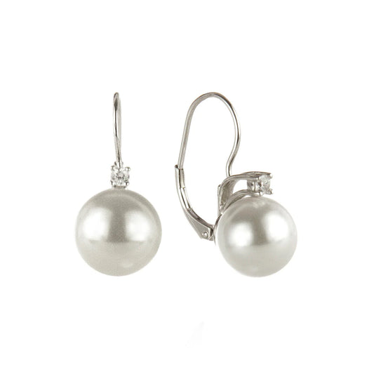 Orecchini a monachella con zircone e perla Pearl Sodini