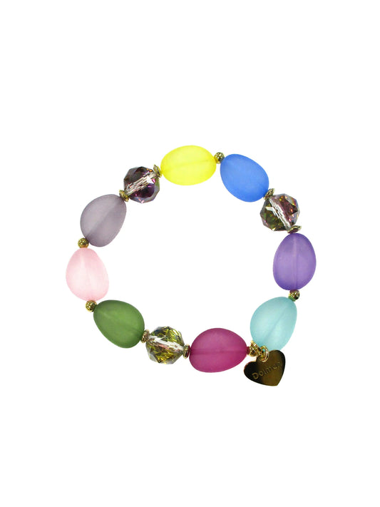 Bracciale elastico con elementi in cristallo e resina Tormalina Dolman