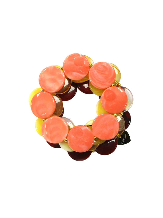 Bracciale elastico 4 fili con cialde in resina mix fuoco Colore Dolman