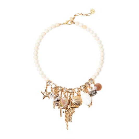 Collana corta boule ed elementi marini Maresia Sodini