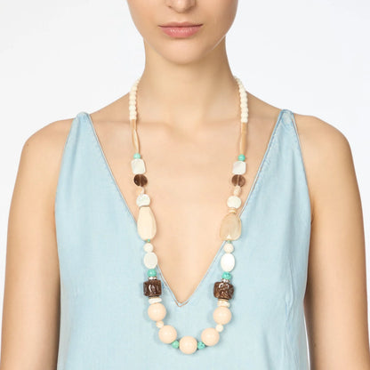 Collana lunga boule, sassolini e bonbon Maresia Sodini
