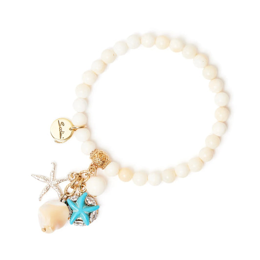 Bracciale elastico boule ed elementi marini Maresia Sodini