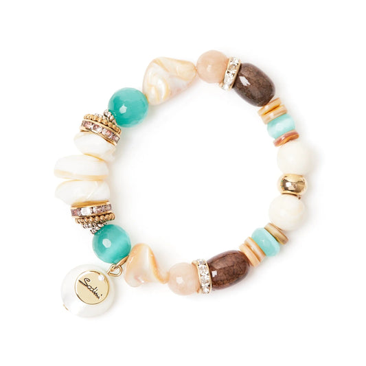 Bracciale elastico boule anellini e perla Maresia Sodini