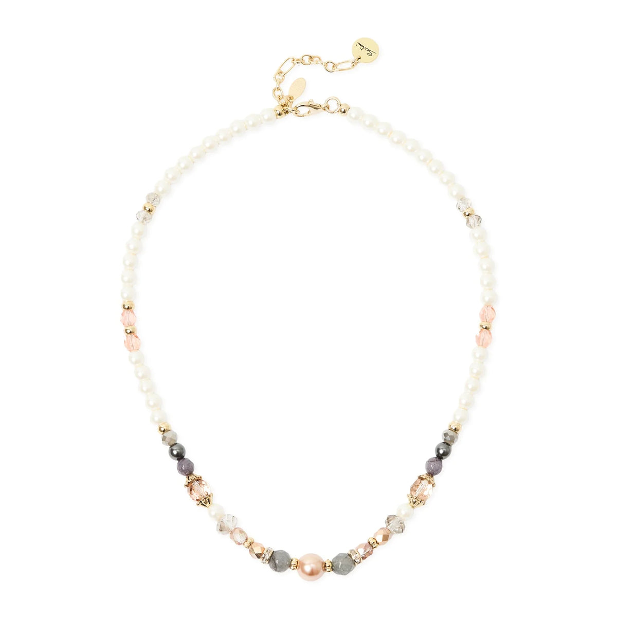 Collana corta perline perle sfere Hera Sodini