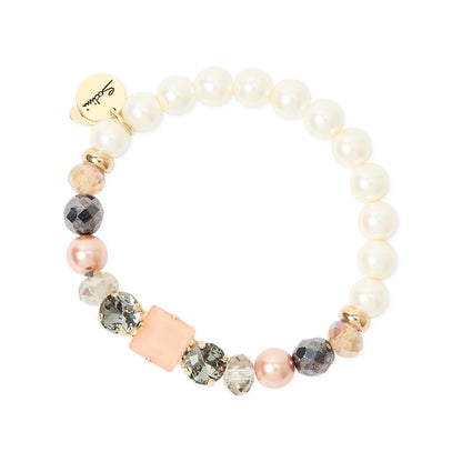 Bracciale elastico grandi perle, cristalli, perline Hera Sodini