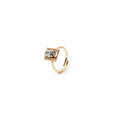Anello geometrico cristallo ovale Hera Sodini