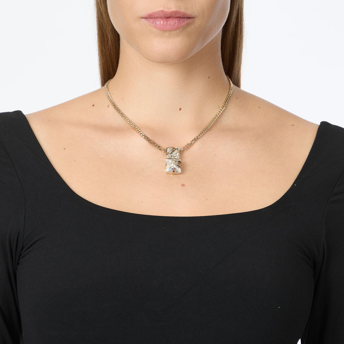 Collana corta groumette due cristalli Daphne Sodini