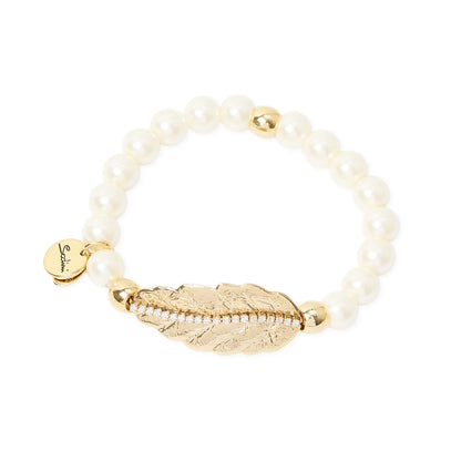 Bracciale elastico perle e foglia Daphne Sodini