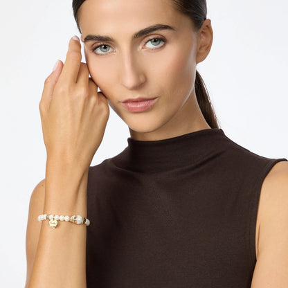 Bracciale elastico perle e perla abbracciata Daphne Sodini
