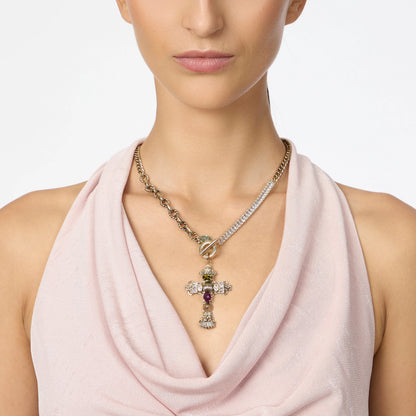 Collana corta tre stili croce Naos Sodini
