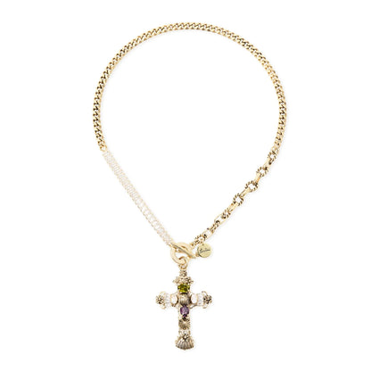 Collana corta tre stili croce Naos Sodini