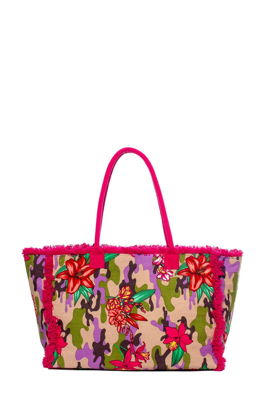 Borsa Camouflage & Flowers Print Ayfee