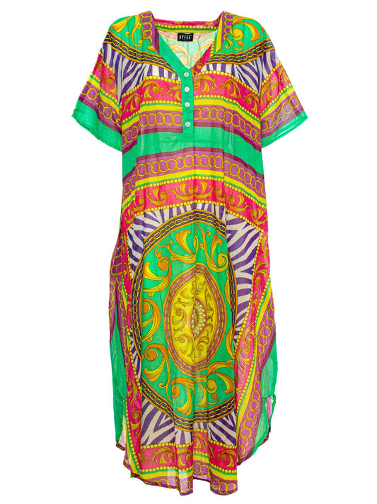 Kaftano con bottoni Foulard Print Ayfee