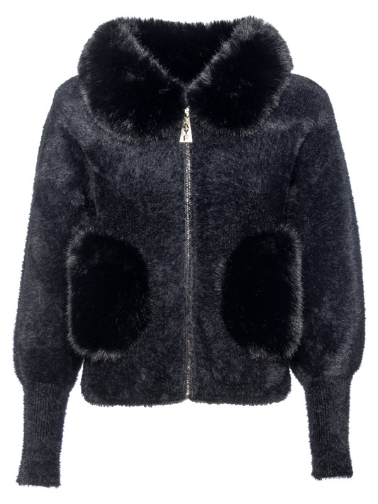 Giacca maglia ed ecopelliccia Ayfee