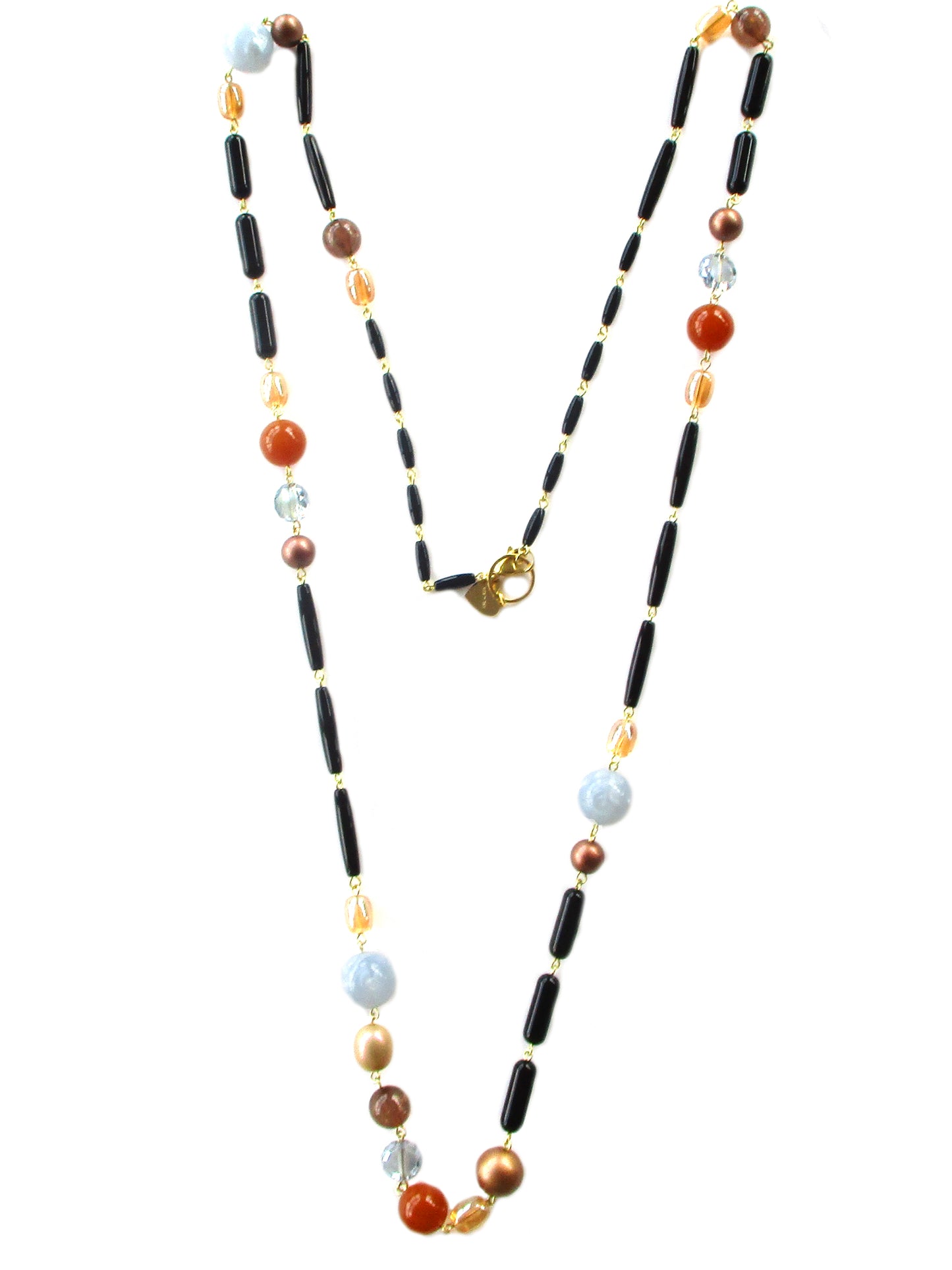 Collana Lunga Linea Agrodolce Mix Marrone Dolman