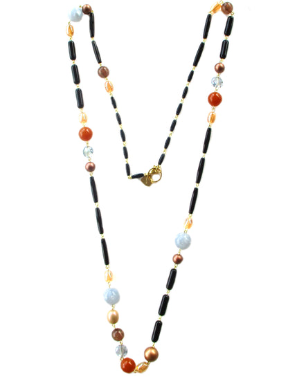 Collana Lunga Linea Agrodolce Mix Marrone Dolman