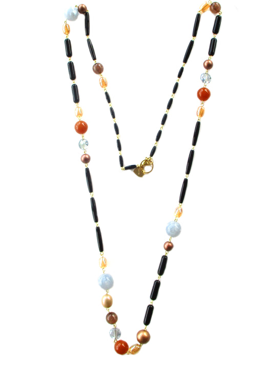 Collana Lunga Linea Agrodolce Mix Marrone Dolman