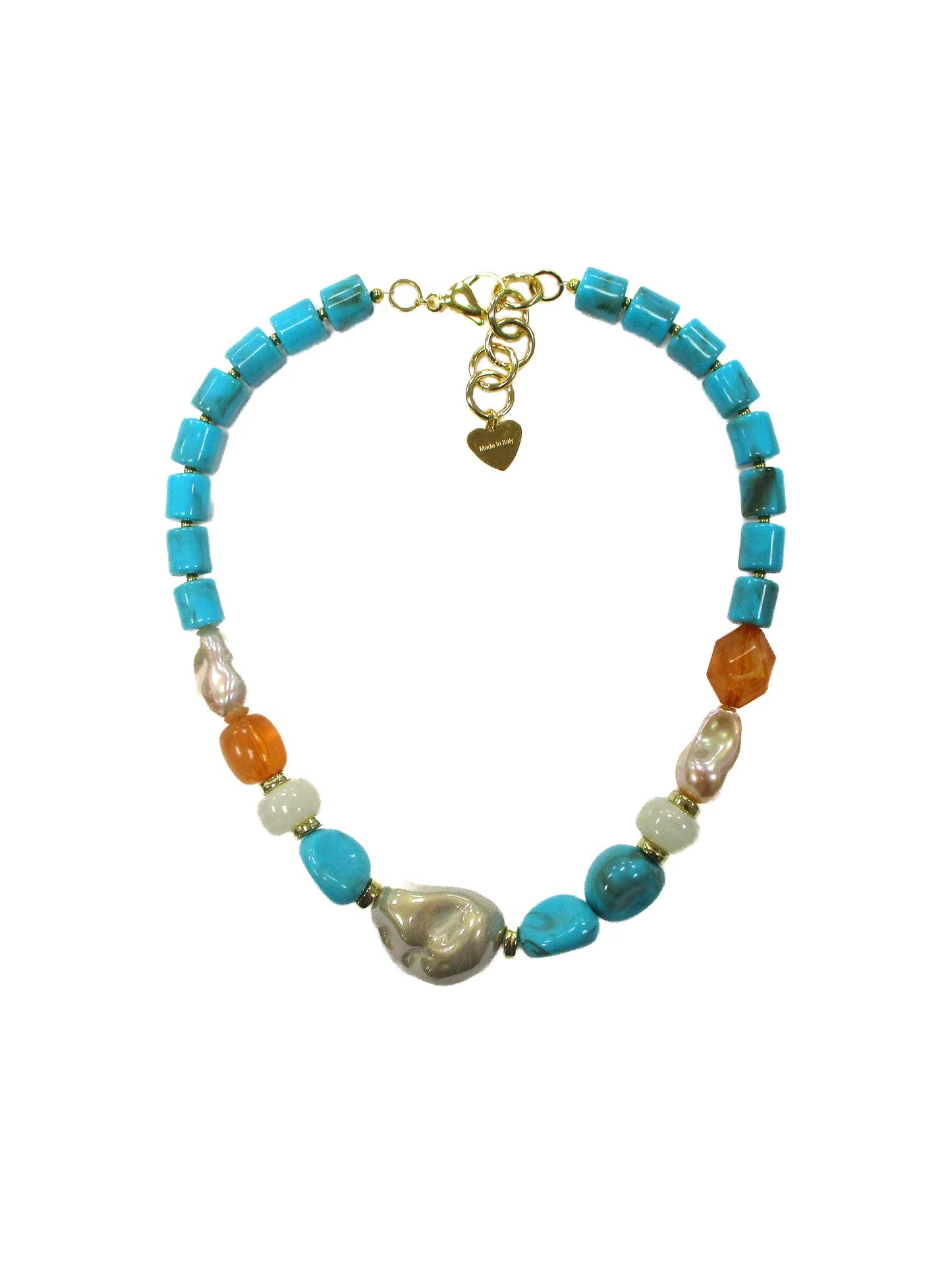 Girocollo con resine e motivo centrale in perla Galapagos Dolman