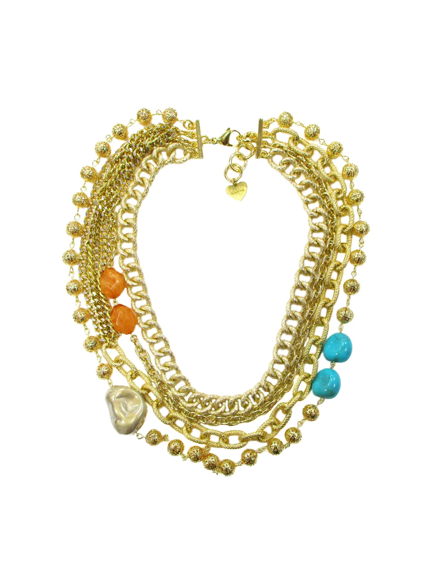 Girocollo multifili con catene e resine Galapagos Dolman