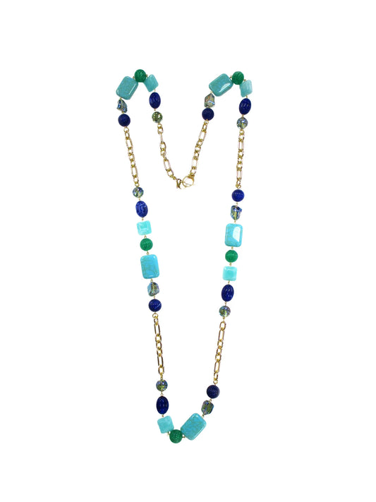 Collana con vetri, resine e inserti di catena Esmeralda Dolman