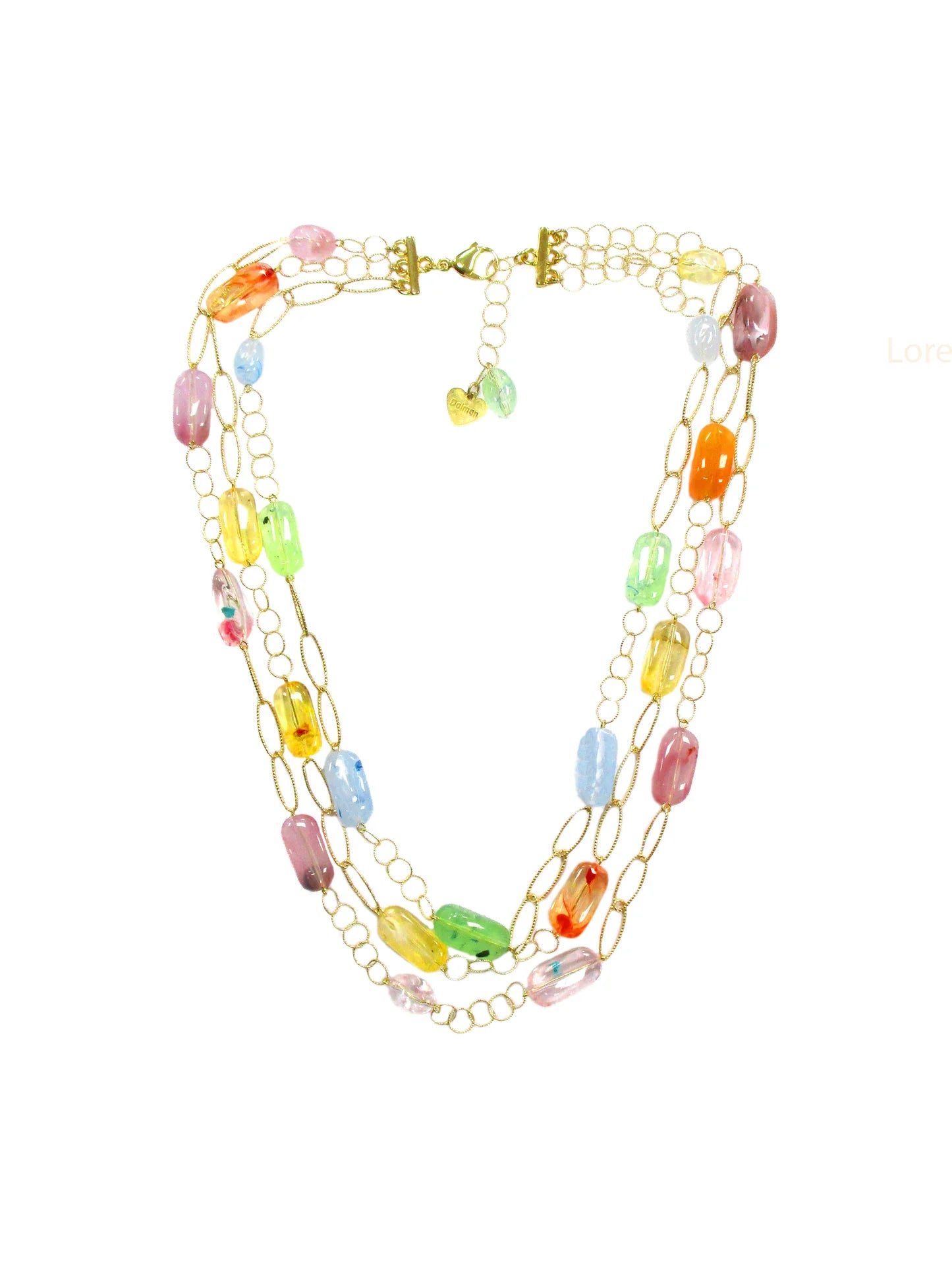 Girocollo tre fili incatenato in resina multicolor Giada Dolman