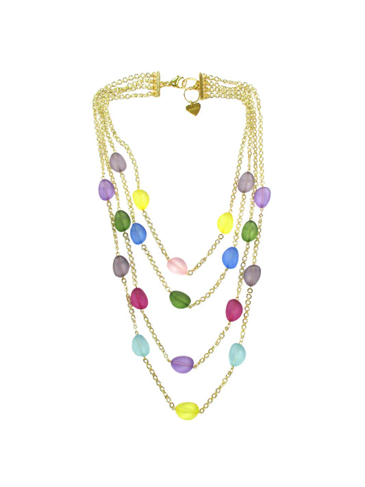 Collana multifili con elementi in resina Tormalina Dolman