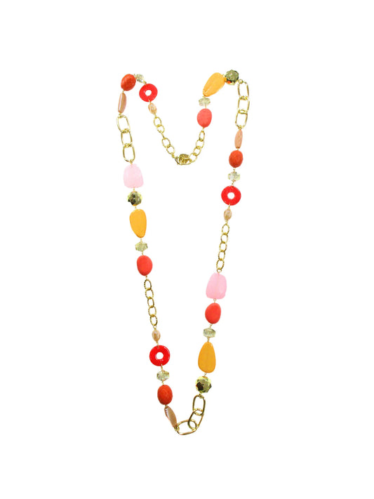 Collana incatenata in resina Papaya Dolman