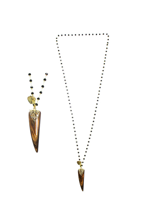 Collana con cristalli e ciondolo a cornetto marmorizzato Tarocchi Dolman