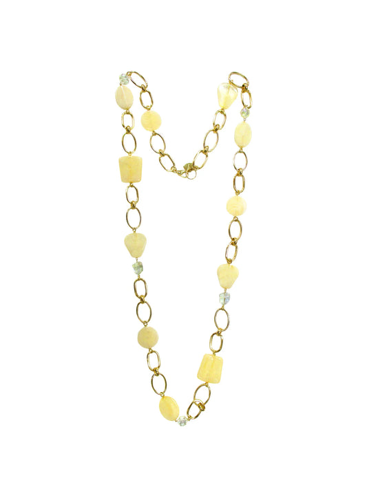 Collana con vetri e resine incatenate Cedrata Dolman