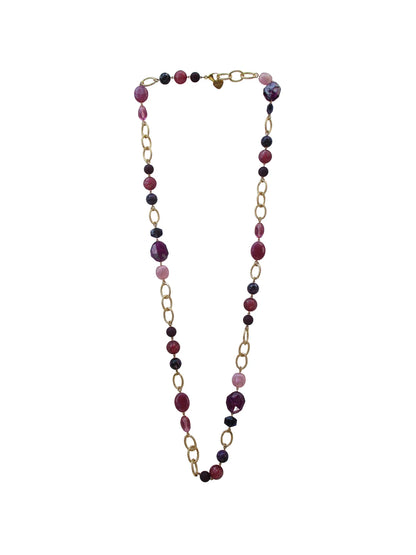 Collana con inserti in resina e cristalli incatenati Potpourri Dolman