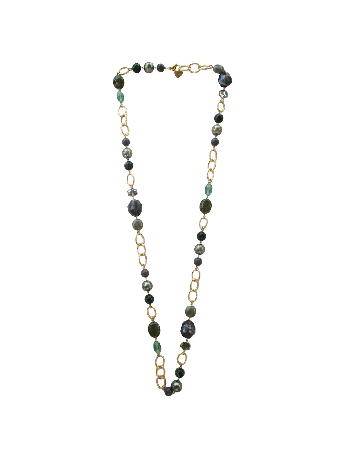 Collana con inserti in resina e cristalli incatenati Potpourri Dolman
