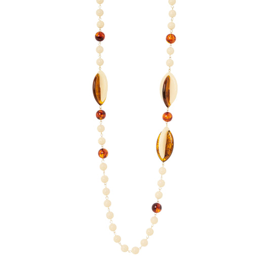 Collana lunga boule e foglie Vieste Sodini