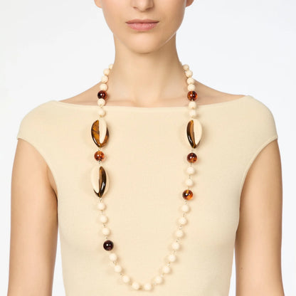 Collana lunga boule e foglie Vieste Sodini